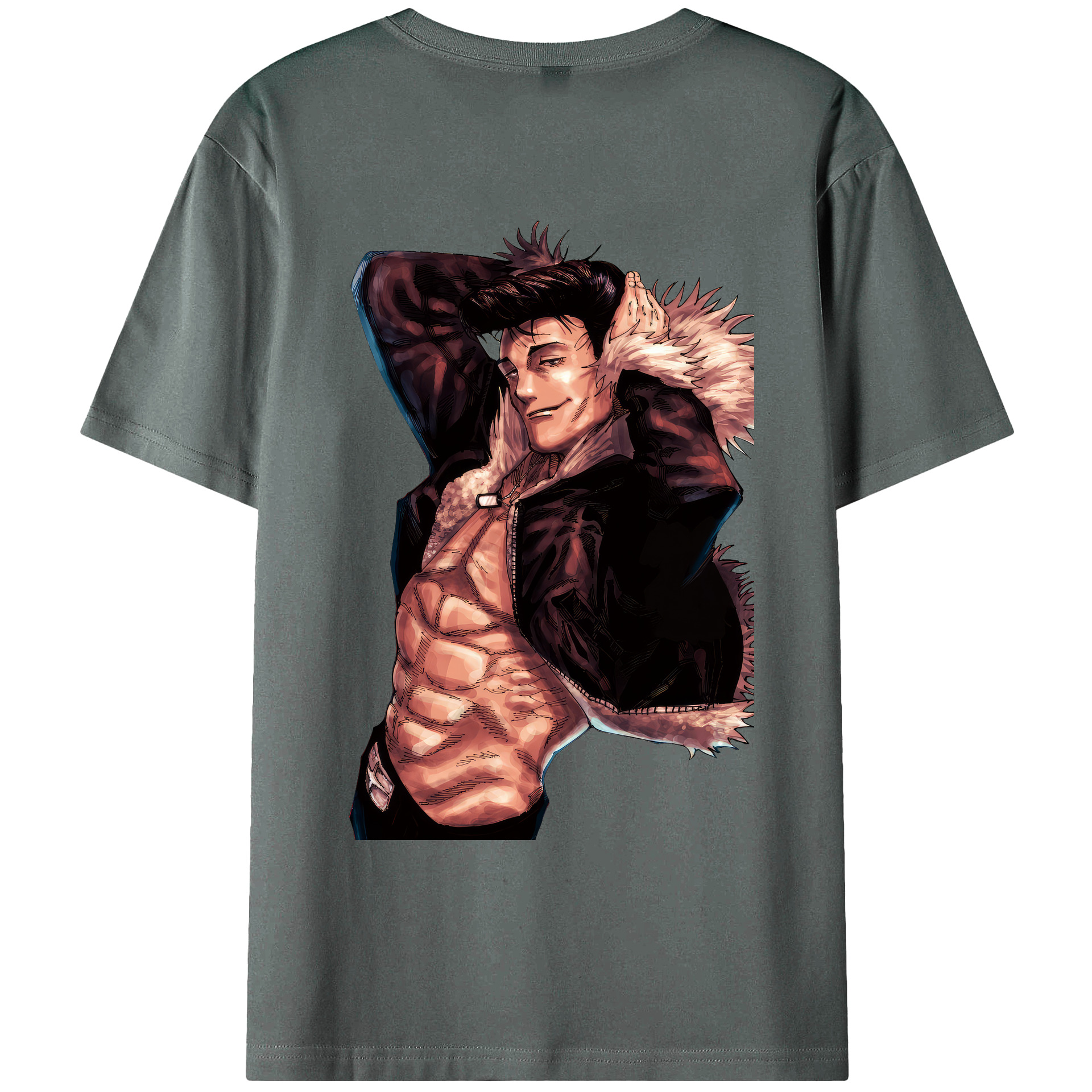 （画像用） 呪術廻戦 Jujutsu Kaisen 綿100％ メンズ半袖Tシャツ（バックプリント） 通気性